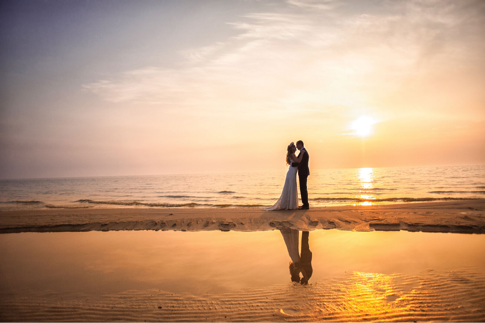 beautiful crescent beach wedding