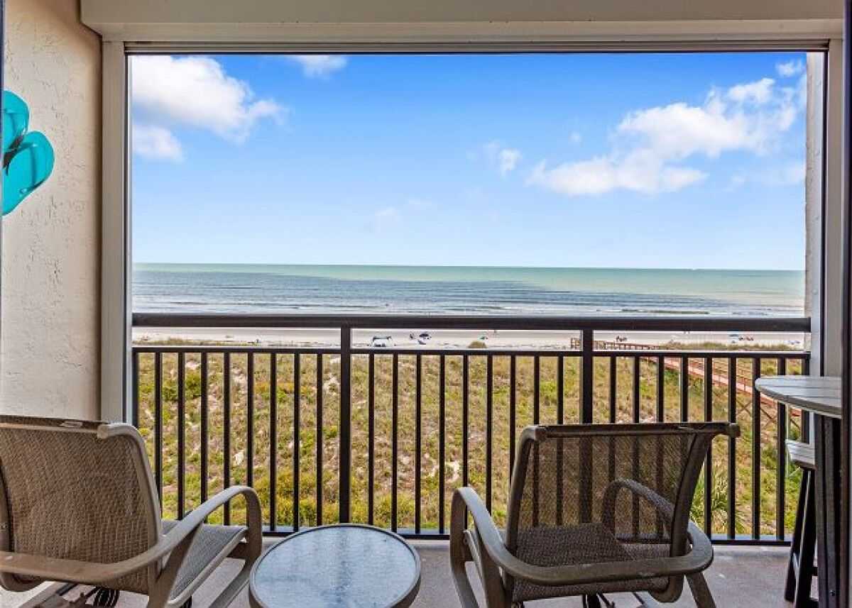 view of ocean from unit 413 balcony